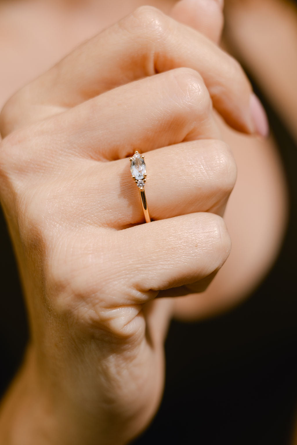 Emily Aigue-marine Bague de Fiançailles Or 18 carats – Flore