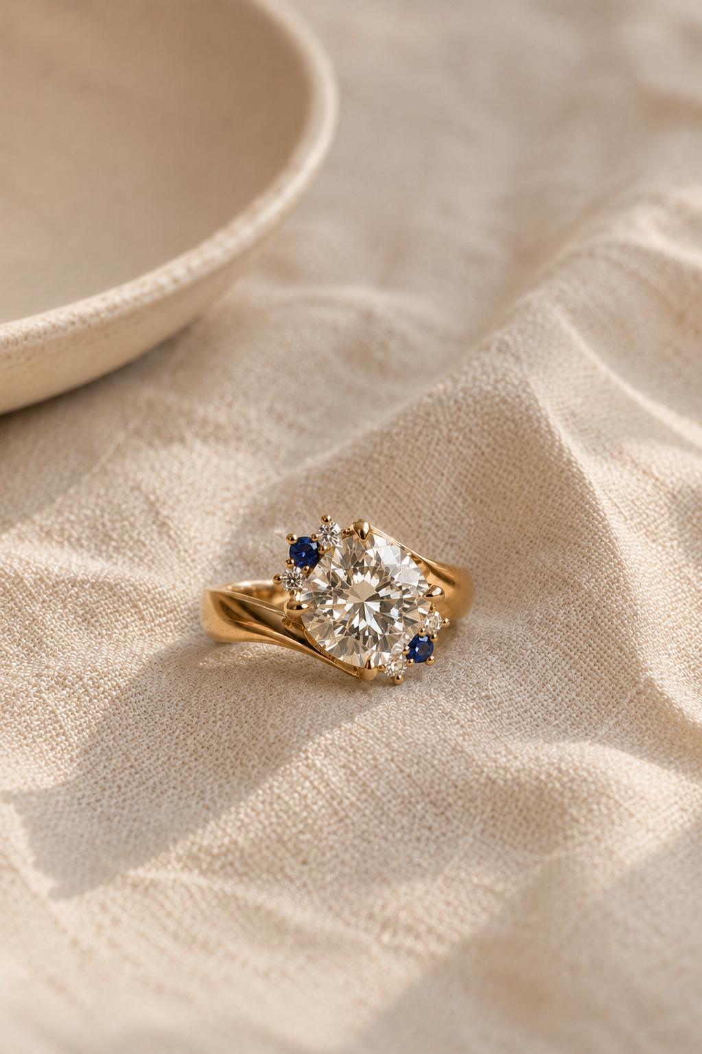 Bague diamant taille coussin
