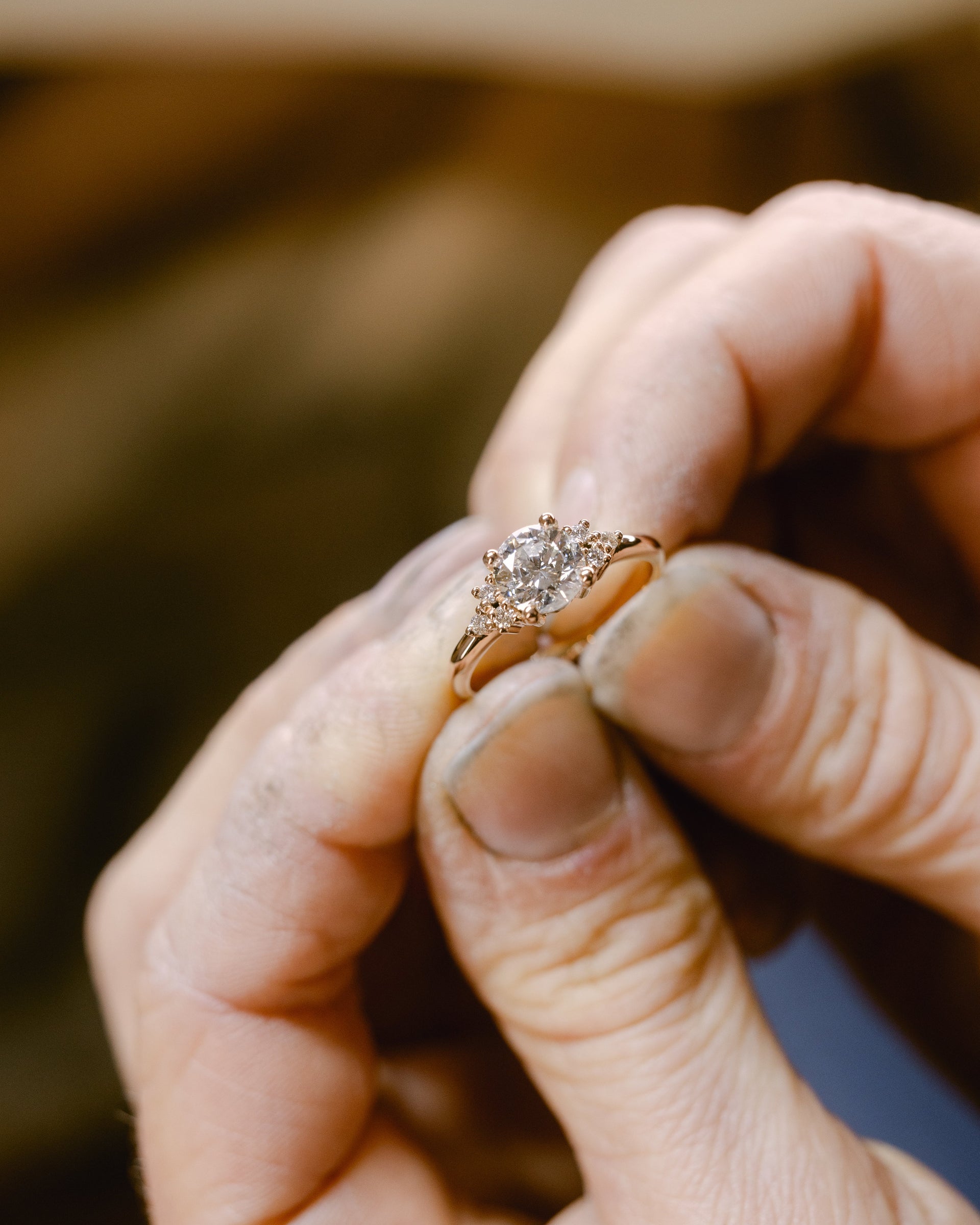 Bague de fiançailles diamant rond