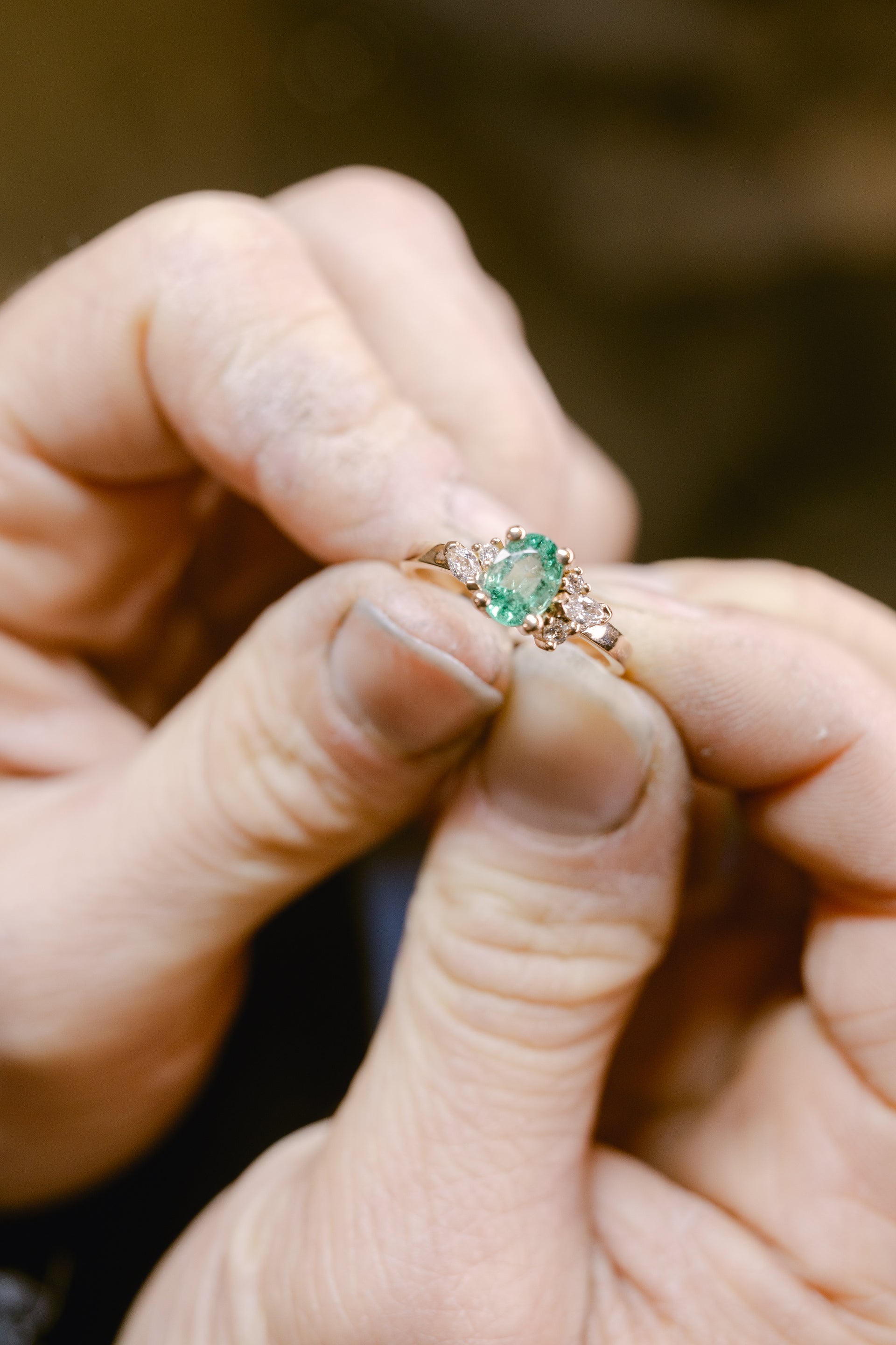 Bague de fiançailles émeraude