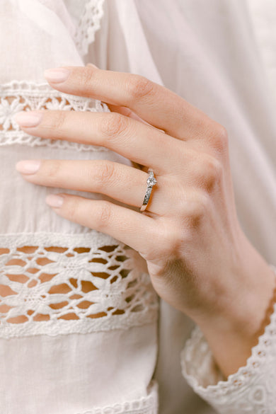 Bague de fiançailles pour femme Augustine or blanc diamant