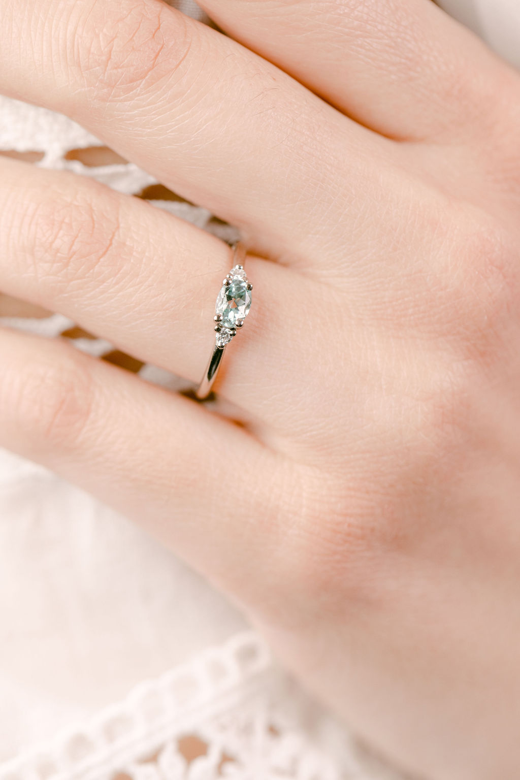 Bague de fiançailles Emily aigue-marine