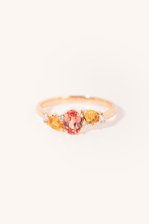Esmée saphirs jaunes et rouge