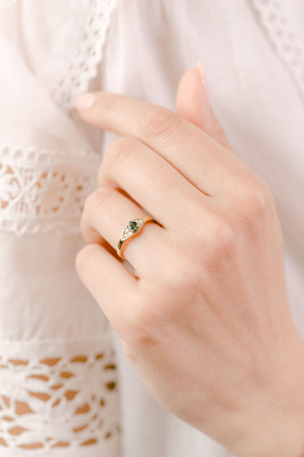 Pierre Verte Saphir Vert Bague Bague De Fiançailles Lélia Saphir