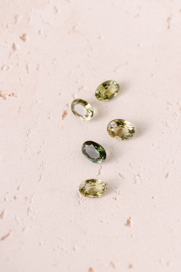 Saphirs verts ovales